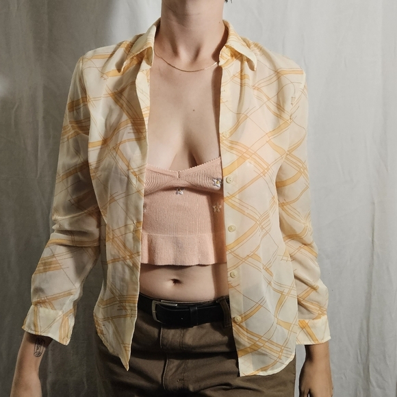 Retro Orange Sheer United Colors Of Benton Button Down - Picture 7 of 8